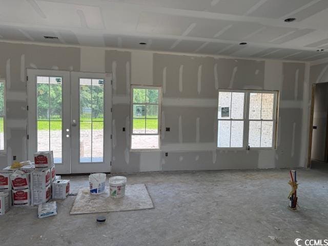 4268 Long Ave, Conway, SC 29526 - doorway with french doors and unfinished concrete floors