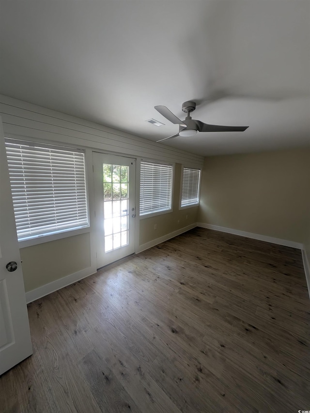 880 Briarwood Dr, Myrtle Beach, SC 29572 - unfurnished room with ceiling fan and wood finished floors
