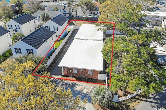 706 Mitchell Dr, Myrtle Beach, SC 29577 - aerial perspective of suburban area with property parcel outlined
