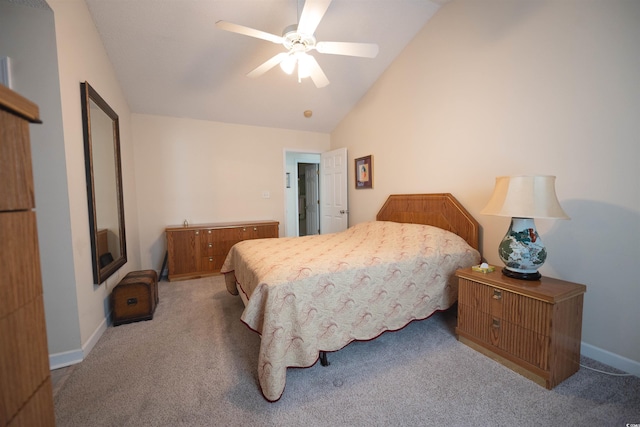 331 Andorra St, Longs, SC 29568 - bedroom featuring lofted ceiling, carpet flooring, baseboards, and a ceiling fan