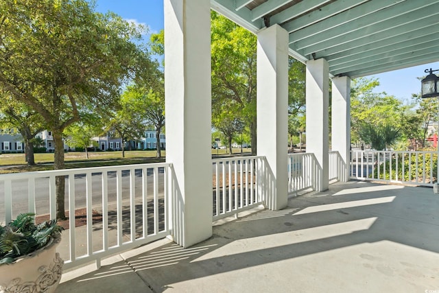 balcony featuring a porch