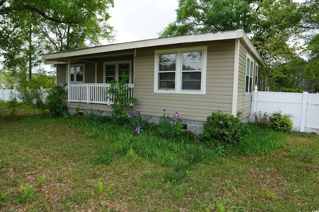 117 Zoe Ct, Longs, SC 29568 - view of front of house with a porch, fence, and crawl space