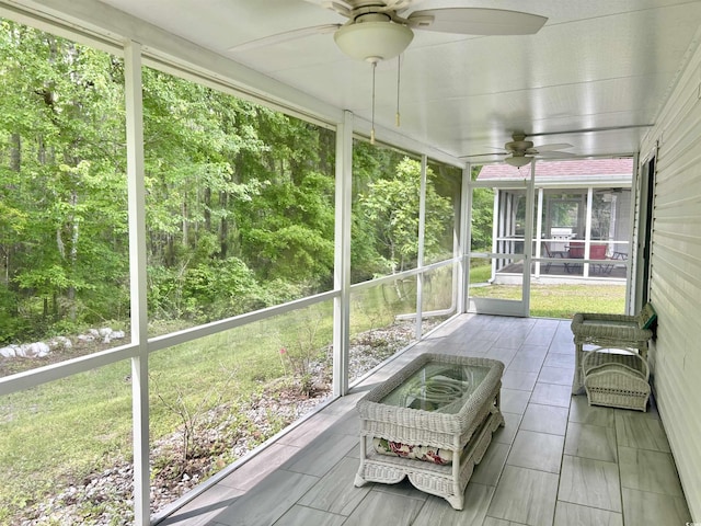 1516 Saint George Ln, Myrtle Beach, SC 29588 - sunroom / solarium featuring a ceiling fan and a healthy amount of sunlight