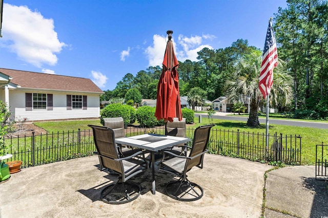 1516 Saint George Ln, Myrtle Beach, SC 29588 - view of patio / terrace featuring fence and outdoor dining space