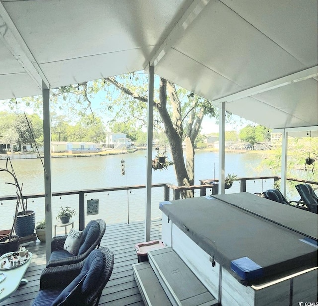 6001-Z55 S Kings Hwy, Myrtle Beach, SC 29575 - deck with a water view and a hot tub