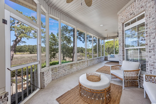 2278 Big Landing Dr, Little River, SC 29566 - sunroom / solarium featuring ceiling fan and a healthy amount of sunlight