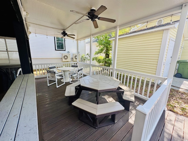 6001-1322 S Kings Hwy, Myrtle Beach, SC 29575 - deck with outdoor dining area and ceiling fan