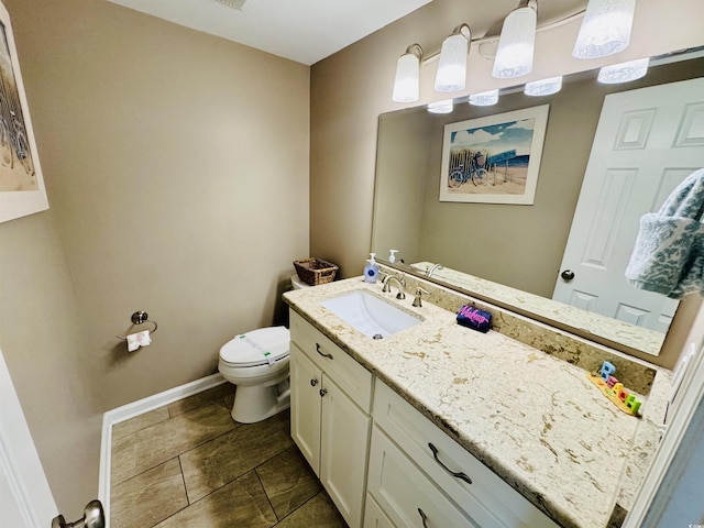 6001-1322 S Kings Hwy, Myrtle Beach, SC 29575 - bathroom featuring toilet, vanity, tile patterned floors, and baseboards