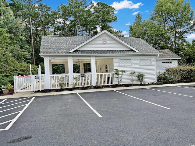 uncovered parking lot with a gate