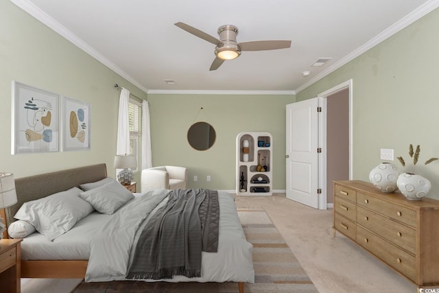 177 Olde Towne Way Unit 4, Myrtle Beach, SC 29588 - bedroom with light colored carpet, ceiling fan, baseboards, and crown molding