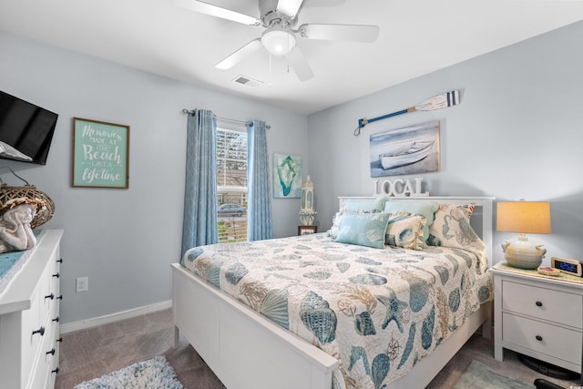328 Logan St, Little River, SC 29566 - carpeted bedroom with baseboards, visible vents, and ceiling fan
