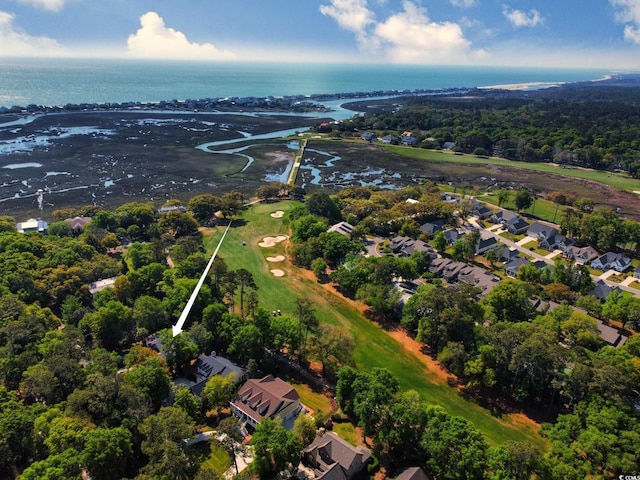 710 Masters Dr, Pawleys Island, SC 29585 - drone / aerial view with golf course view, a residential view, and a water view