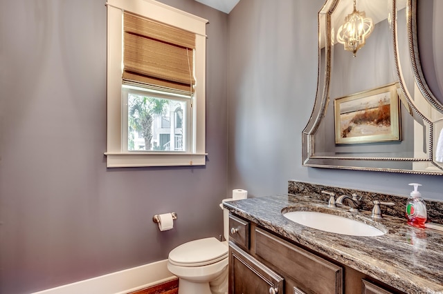 4964 Salt Creek Ct, North Myrtle Beach, SC 29582 - bathroom featuring vanity and a chandelier