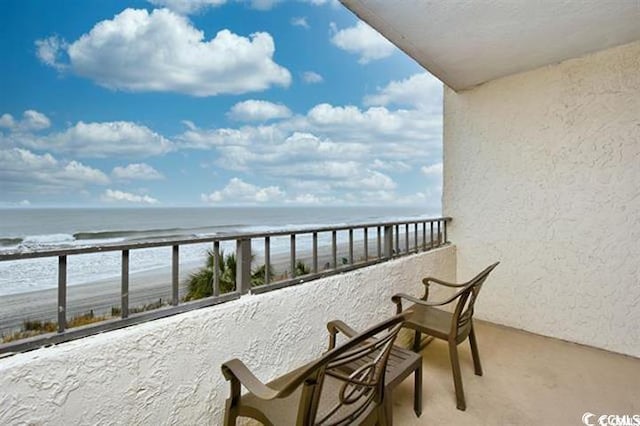 7100 N Ocean Blvd Unit 405, Myrtle Beach, SC 29572 - balcony featuring view of water and beach