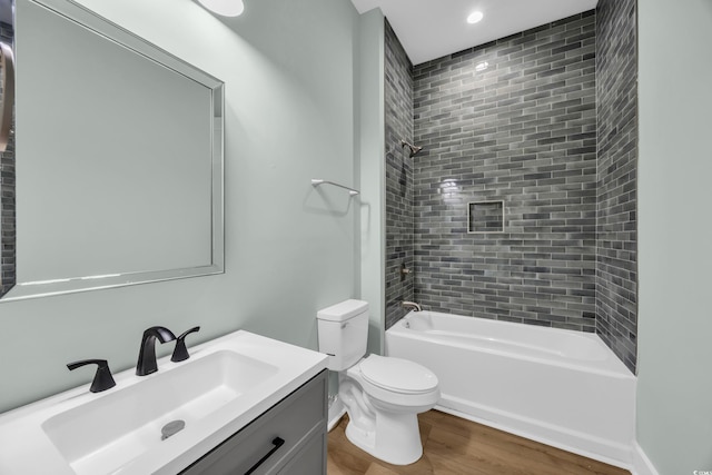 868 Crystal Water Way, Myrtle Beach, SC 29579 - bathroom with vanity, wood finished floors,  shower combination, and recessed lighting