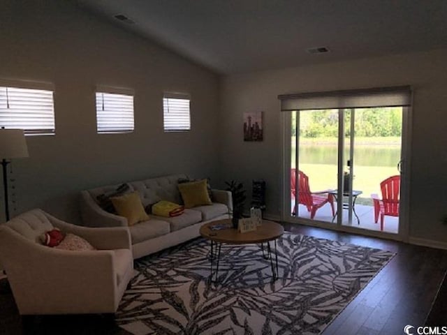 1835 Berkley Village Loop, Myrtle Beach, SC 29579 - living room featuring lofted ceiling and wood finished floors
