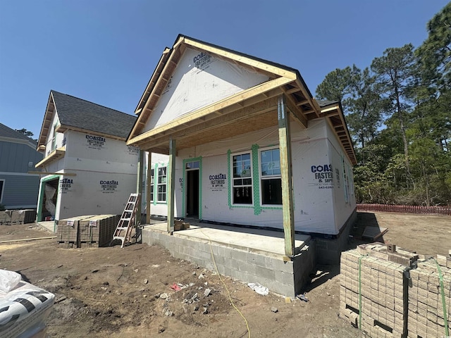 view of unfinished property