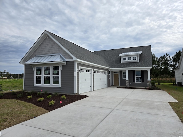 414 Starlit Way, Myrtle Beach, SC 29579 - craftsman house with a garage, a porch, and concrete driveway