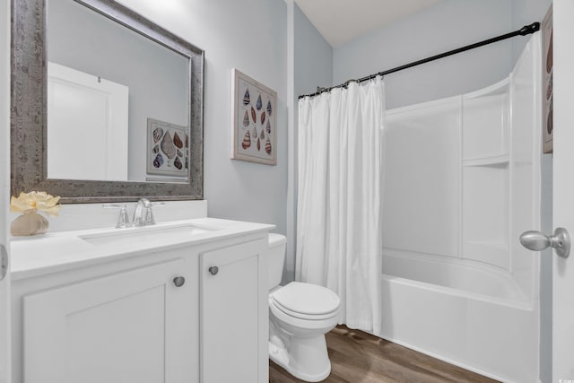 2771 Eclipse Dr, Myrtle Beach, SC 29577 - full bath with wood finished floors, vanity, and shower / tub combo with curtain