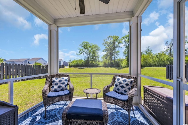 2771 Eclipse Dr, Myrtle Beach, SC 29577 - sunroom / solarium with a ceiling fan and healthy amount of natural light