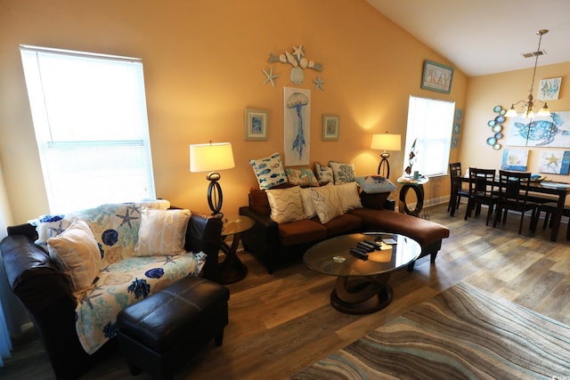 110 Portsmith Dr Unit 8, Myrtle Beach, SC 29588 - living area featuring wood finished floors and lofted ceiling