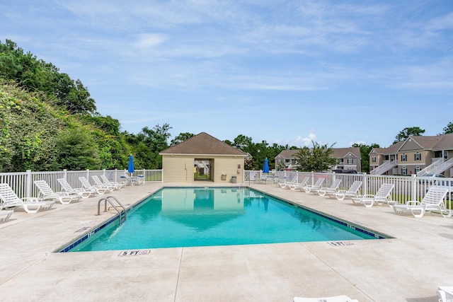 110 Portsmith Dr Unit 8, Myrtle Beach, SC 29588 - community pool with a patio area and a residential view