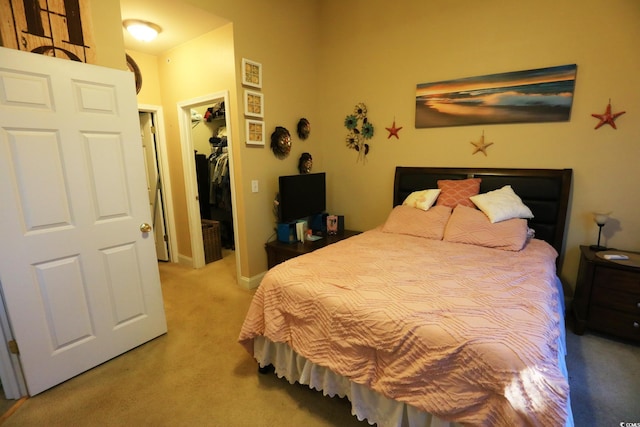 110 Portsmith Dr Unit 8, Myrtle Beach, SC 29588 - bedroom featuring light carpet, a spacious closet, a closet, and baseboards