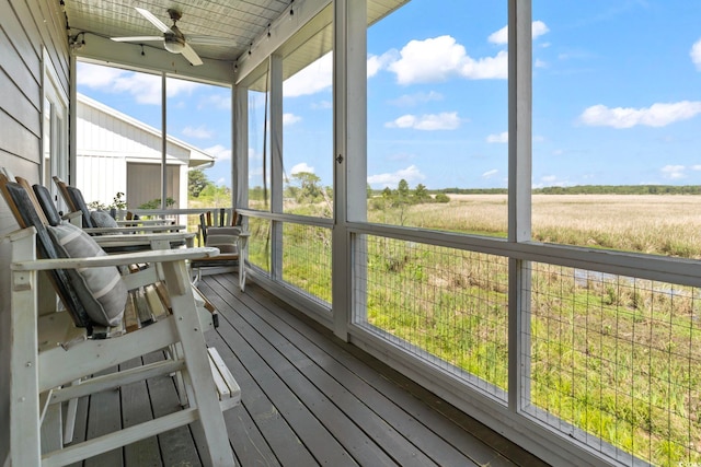 19 Red Skiff Ln Unit 15, Pawleys Island, SC 29585 - sunroom / solarium featuring a ceiling fan