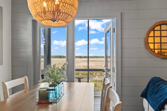 19 Red Skiff Ln Unit 15, Pawleys Island, SC 29585 - dining room with wooden walls