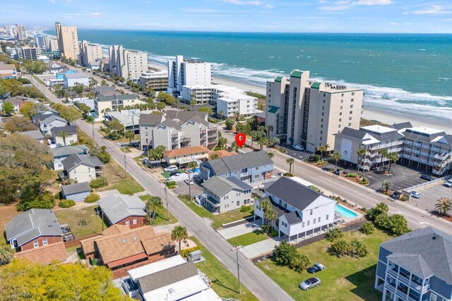 4504 S Ocean Blvd Unit A, North Myrtle Beach, SC 29582 - bird's eye view with a water view and a view of the beach