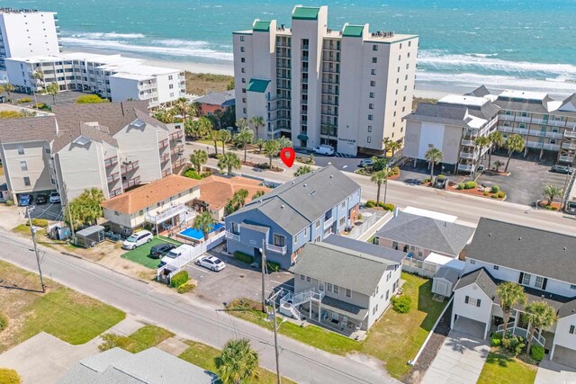 4504 S Ocean Blvd Unit A, North Myrtle Beach, SC 29582 - drone / aerial view featuring a beach view and a water view