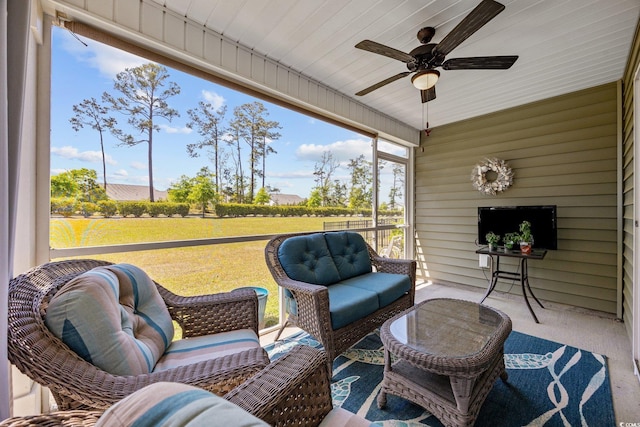 351 Logan St, Little River, SC 29566 - sunroom with ceiling fan and an outdoor living space