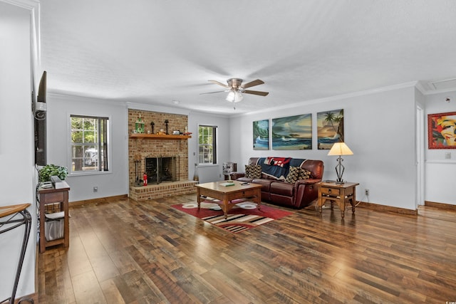 1869 Meadowood Ln, Longs, SC 29568 - living area with a ceiling fan, a healthy amount of sunlight, and crown molding