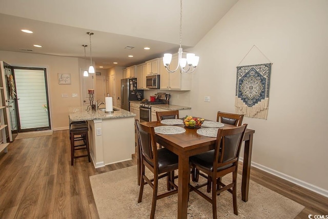 2005 Willow Run Dr Unit C, Little River, SC 29566 - dining space with baseboards, recessed lighting, and dark wood finished floors