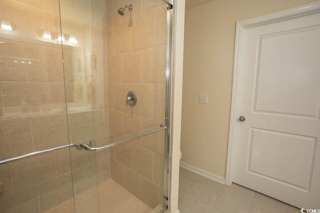 2005 Willow Run Dr Unit C, Little River, SC 29566 - bathroom with tile patterned floors, baseboards, and a stall shower
