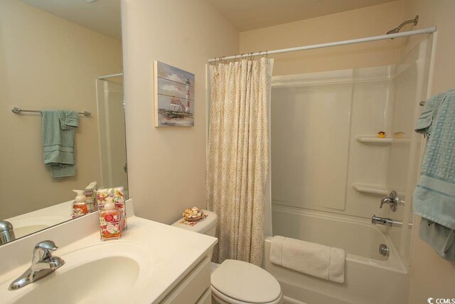 2005 Willow Run Dr Unit C, Little River, SC 29566 - full bathroom with toilet, vanity, and shower / bathtub combination with curtain
