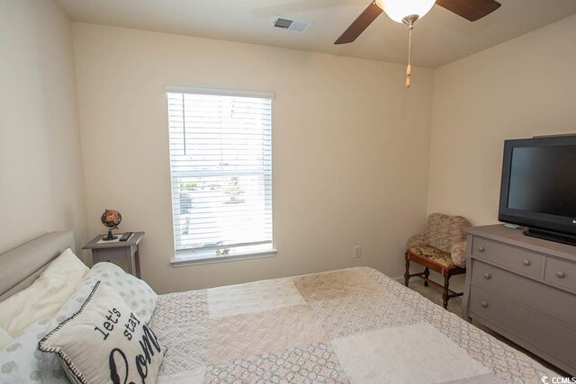 2005 Willow Run Dr Unit C, Little River, SC 29566 - bedroom featuring a ceiling fan, visible vents, and multiple windows