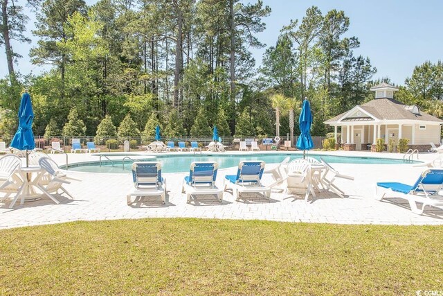 2005 Willow Run Dr Unit C, Little River, SC 29566 - community pool with fence, a lawn, and a patio