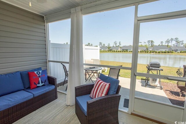 2005 Willow Run Dr Unit C, Little River, SC 29566 - sunroom / solarium with outdoor lounge area and a water view