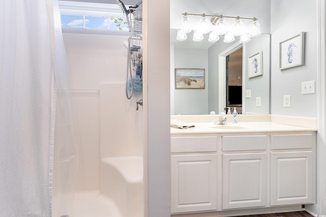 7011 Blade Beak Ln, Myrtle Beach, SC 29588 - bathroom featuring vanity and a stall shower
