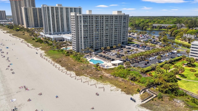 9840 Queensway Blvd Unit 1007, Myrtle Beach, SC 29572 - aerial view of waterfront with a beach