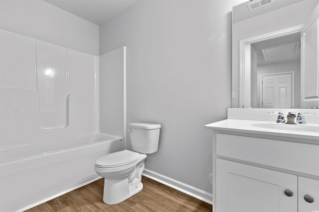 982 Cherrystone Loop, Conway, SC 29526 - full bathroom featuring vanity, toilet, wood finished floors, baseboards, and shower / tub combination