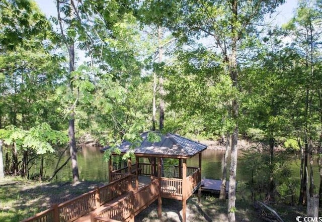 982 Cherrystone Loop, Conway, SC 29526 - rear view of house featuring a gazebo and a deck with water view
