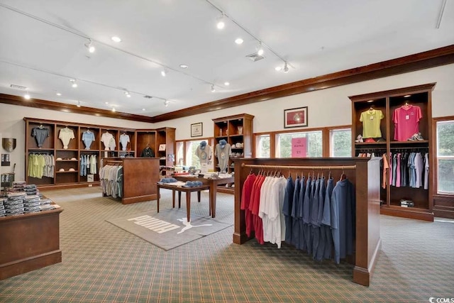 982 Cherrystone Loop, Conway, SC 29526 - interior space featuring rail lighting and crown molding