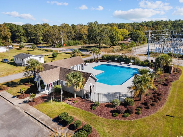 1208 Camlet Ln, Little River, SC 29566 - community pool with a patio area and a view of trees