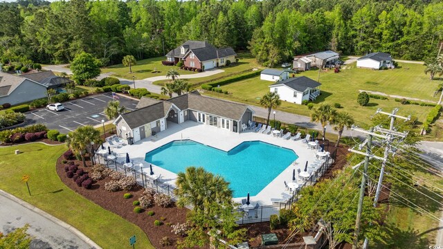 1208 Camlet Ln, Little River, SC 29566 - drone / aerial view of a pool