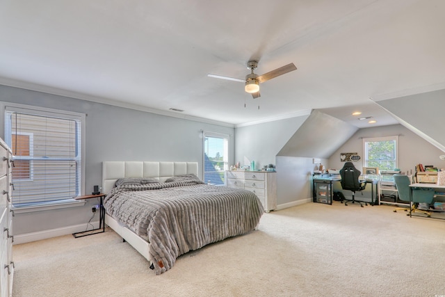190 Hamilton Way, Conway, SC 29526 - bedroom with baseboards, an office area, carpet, crown molding, and multiple windows