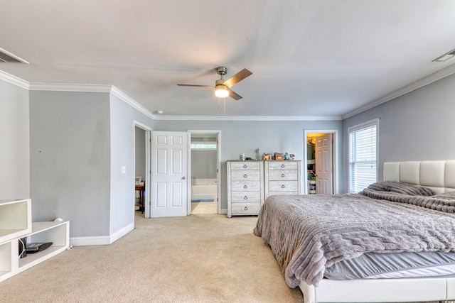 190 Hamilton Way, Conway, SC 29526 - bedroom featuring crown molding, light colored carpet, a walk in closet, baseboards, and a closet
