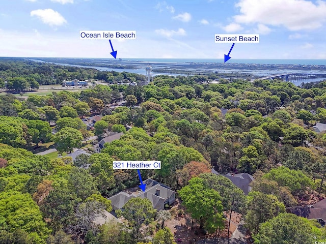 321 Heather Ct, Sunset Beach, NC 28468 - bird's eye view featuring a water view