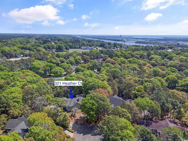 321 Heather Ct, Sunset Beach, NC 28468 - aerial view with a view of trees